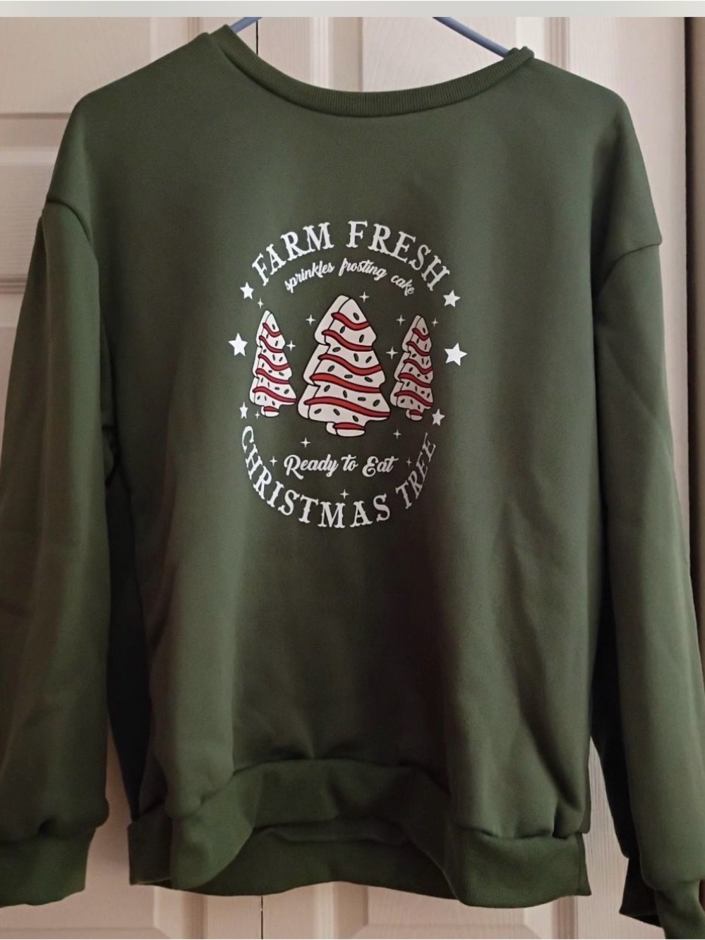 Men's Olive Green Christmas Tree Graphic Sweatshirt